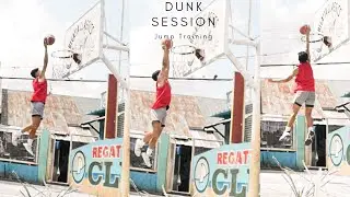 GOT MY FIRST 360 DUNK!!! (DUNK SESSION JUMP TRAINING)