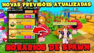 NOVA LISTA DE PREVIS&Otilde;ES COM OS HOR&Aacute;RIOS DE SPAWN DAS SEMENTES NO PLANTAS VS BRAINROTS - ROBLOX