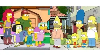 Style swap - The Simpsons (The Simpsons) and the Greens (Big City Greens) #Shorts