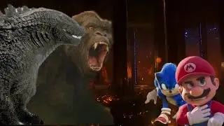 Godzilla and Kong vs mario and Sonic