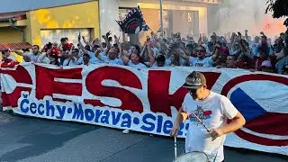 Corteo from Czech Republic fans in Dunajska Streda || Czechia U21 - England U21 12/06/2025