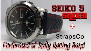 SEIKO 5 SNKK27 | Strapsco Perforated GT Rally Racing Band