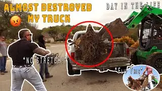 STRETCH ALMOST DESTROYED MY TRUCK!?! | Lifting a 500 LB Tree Stump | Day in the Life in San Antonio