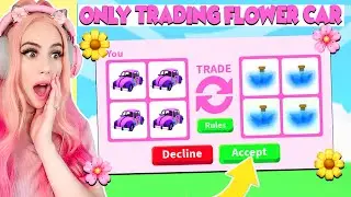I Only Traded The *NEW* FLOWER WAGONS For 24 Hours In Adopt Me... Adopt Me Trading Challenge