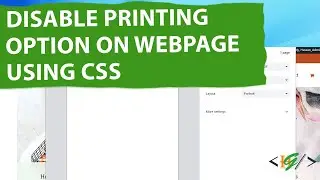 How to Disable the Printing Option of Our Webpage using CSS | PHP | HTML | WordPress