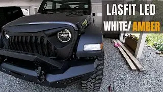 Светодиодные указатели поворота LasFit Jeep Wrangler (белые/янтарные)