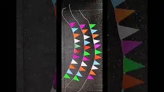 making colourful triangle flag bunting | colorful paper thoranam making #birthdayparty #thoranam