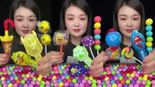 Asmr delicious candy toy crunch with smooth lollipop calm eating mukbang #mukbang #eating #candy
