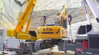 RC Liebherr 970 Heavy Lift! Big 80t RC Excavator Lift With Two Fantastic Mobile Cranes!