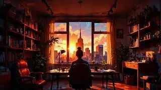 Sunset Serenity in a Cozy Urban Studio 🌆🎧| Lo-Fi Beats for Focus & Relaxation