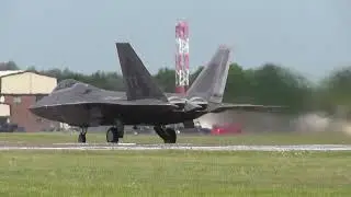 Two F-22 Raptor Afterburner🔥🔥 Take Off and Quick Climb