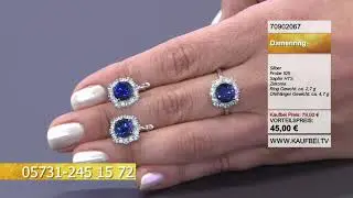 KaufBei.TV Schmuck Shop Damenring mit Saphir HTS und Zirkonia 70902067
