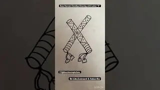 Easy Navratri Dandiya Drawing with Letter &ldquo;X&rdquo; #shorts