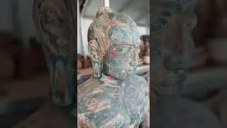Jayavarman VII statue made of clay #Morodokclay #shorts