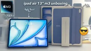 NEW blue M3 ipad air 13&rdquo; unboxing! ✨❄️⛄️