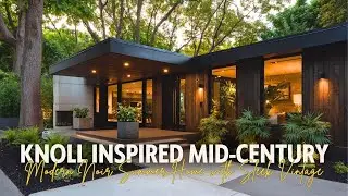 Knoll Inspired Mid Century Modern Noir Summer Home with Sleek Vintage Comfort