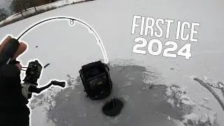First ICE! Ice Fishing Panfish and Bass on a LOADED New England Pond!