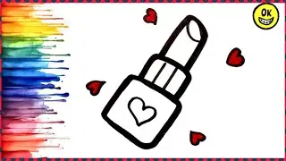 Lipstick 💄 Drawing, Colouring for kids, Drawing for kids, Easy Drawing for kids, Kids Drawing