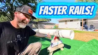 MORE SPEED!! &mdash; Backyard Summer Snowboard Rail 🏂🔥