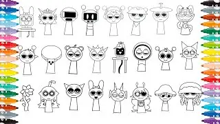 Sprunki New Coloring Pages /🎵 Sprunki Song / How To Color Sprunki OC Retake Pyramixed