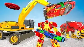 Excavator Robot Car Game &ndash; Elephant Robot Gameplay