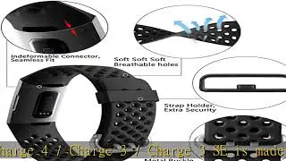 Wepro Bands Compatible with Fitbit Charge 4 / Charge 3 / Charge 3 SE, Waterproof Band with Breathab