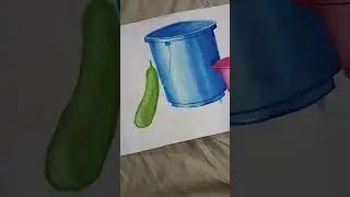 Elementary still object drawing | Bucket, Mug and Bottle Gourd #elementary #bucket #mug #bottlegourd
