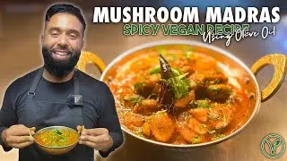 Mushroom Madras - VEGAN, Vegetarian Recipe using Extra Virgin Olive Oil. Delicious Red Hot Curry.