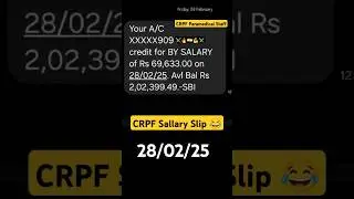 CRPF Sallary aa gyi Bhai log 💪💪🔥 crpf salary slip #crpf #fouji #sallary #shorts #short #trending