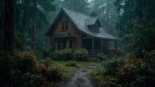 10 Hours of Rain Sounds for Deep Sleep | Cozy Forest Cabin Rain at Night