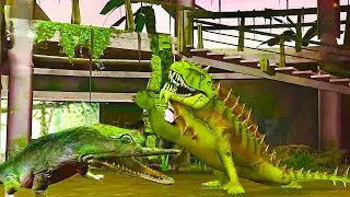MASTODONSAURUS VS GLYTHONAX IN JW | Jurassic World The Game - Amphibian vs Carnivores Gameplay 