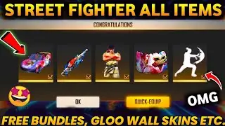 FREE BACKPACK, SURFBOARD & PAN SKIN 🤩| STREET FIGHTER EVENT FREE REWARDS | FREE FIRE NEW EVENT