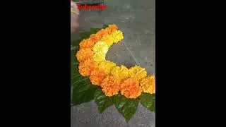 Marigold flower Diya 🪔 unique and easy Rangoli #trendingshorts  #diwalispecial #diyarangoli