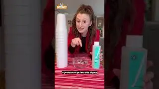 🤯 Styrofoam vs. acetone science experiment! #shorts #scienceexperiment #chemistry #science