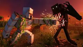 Смогут ли железные големы победить моды ужасов в Minecraft?
