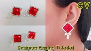 How To Make Designer Earrings / How To Make Paper Earrings / Paper Jewellery Making /DIY