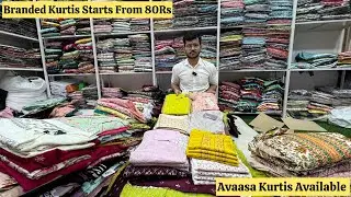 Rs 80/- Chickpet Bangalore Wholesale  Branded Kurtis & Kurti Sets Avaasa/Fusion Kurtis Singles Avl