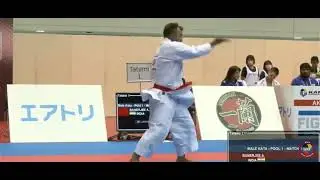 karate1fukuoka2023 India(arka banarjee)lost 2nd round kata(anan dai)#india #indiankarate #karate