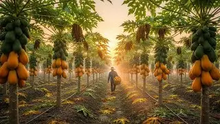 Inside a Modern Papaya Factory | From Farm to Juice Processing | Full Papaya Production Process