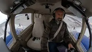Обкатка двигателя Piper Aztec, взлет и набор высоты с разных ракурсов.