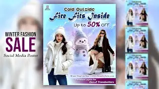 Winter Sale Poster Design | Fashion Sale Ads Poster Design | Clothing Ads Banner Design | Photoshop