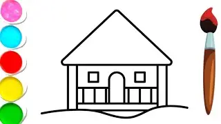 Colorful House Drawing | Learn Colors for Toddlers 🎨