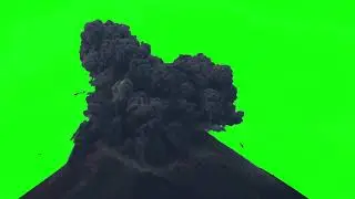 Volcano Explosion on Green Screen  [FREE USE]