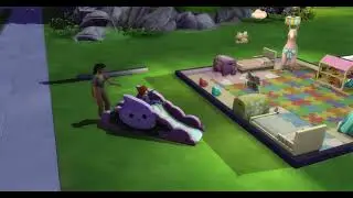 Sims 4 playing on the slide one.