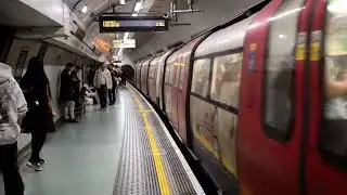 London Underground 1995 Tube Stock Leaving Kings Cross - St. Pancras