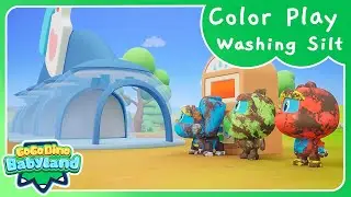 Learn Colors with Baby Dinos | 🚿 Washing Silt Collection | Color Game | GOGODINO Babyland 3D Play