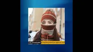 Pompom Beanie Hat Neck Warmer - 3-in-1 - Brown