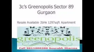 2bhk 1297sqft 3c's Greenopolis Sector 89 Gurgaon Call 9811000286 Sourabh Sharma