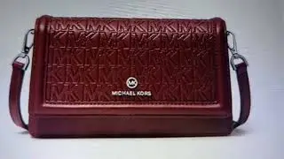 Michael Kors|Jet Set Small Glitter Logo Embossed Faux Leather Smartphone  Crossbody Bag