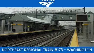 Amtrak Northeast Regional Train 173 to Washington Announcements at Newark Airport